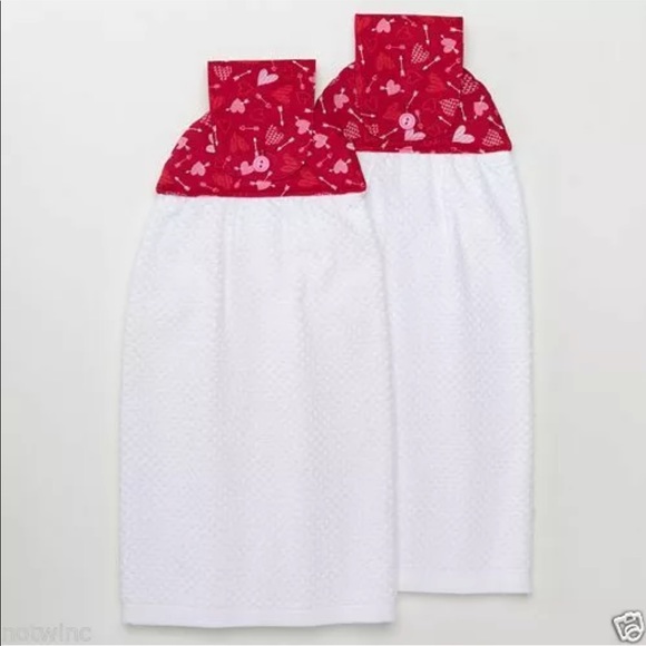 Share the Love Valentines Kitchen 2pc Towel Set - Picture 1 of 2